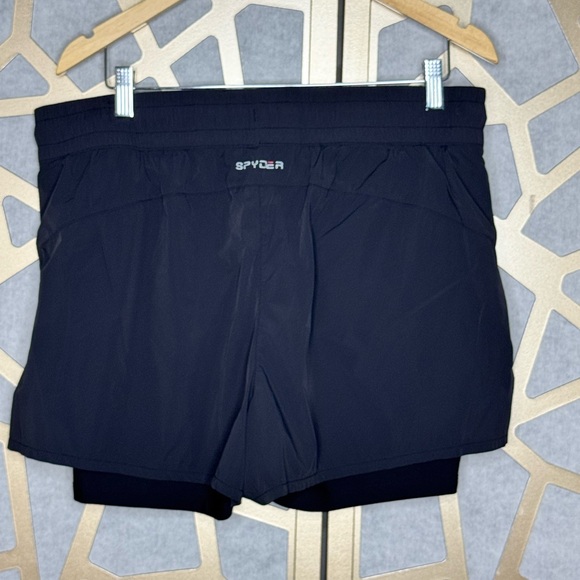 Spyder Athletic Shorts w/ Built-In Biker Shorts Elastic Waist, Pockets Size XL - Picture 3 of 7
